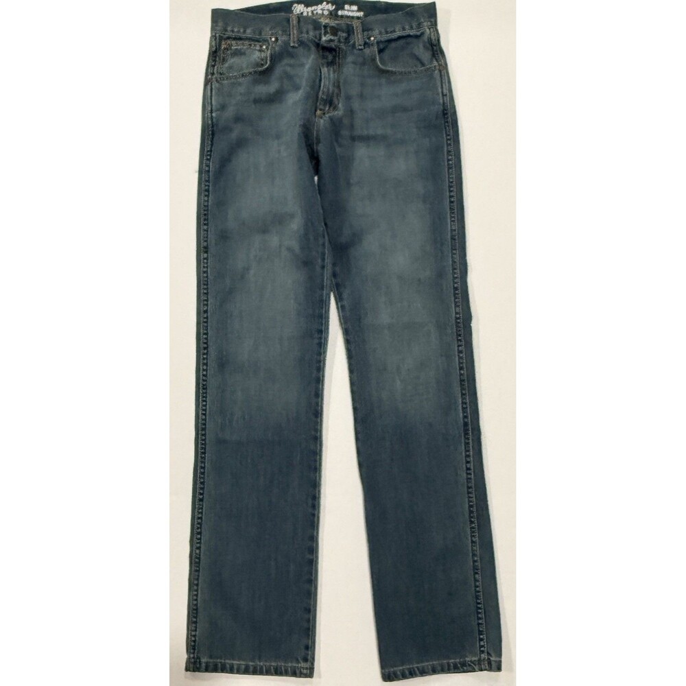 Wrangler Retro Men’s Slim Straight Flex Fit Blue Jeans 30x36